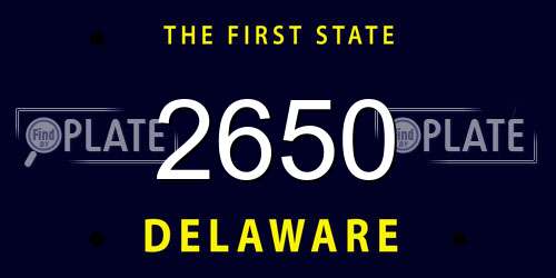 2650 Delaware License Plate