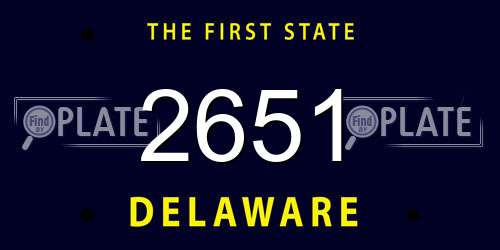 2651 Delaware License Plate