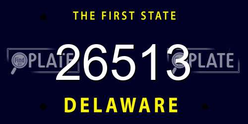 26513 Delaware License Plate