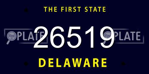 26519 Delaware License Plate