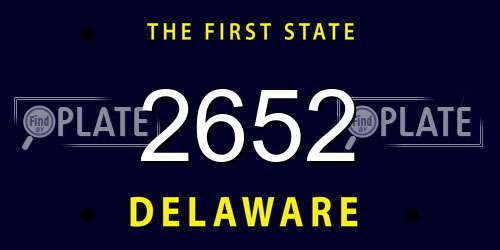 2652 Delaware License Plate