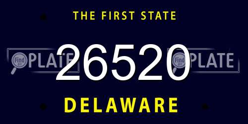 26520 Delaware License Plate