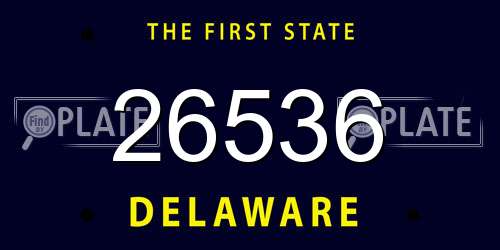 26536 Delaware License Plate