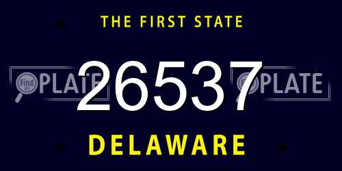 26537 Delaware License Plate