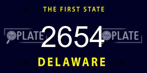 2654 Delaware License Plate