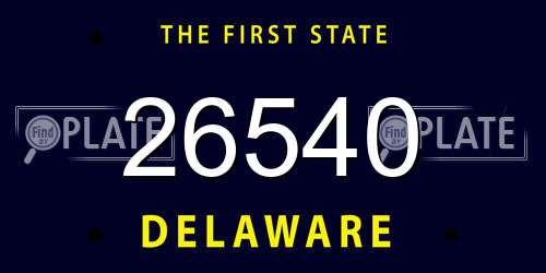 26540 Delaware License Plate