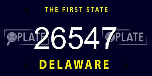 26547 Delaware License Plate
