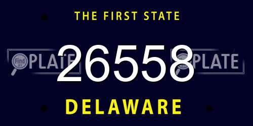 26558 Delaware License Plate