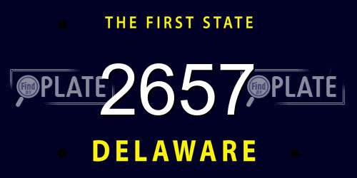 2657 Delaware License Plate