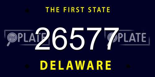 26577 Delaware License Plate