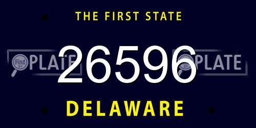 26596 Delaware License Plate