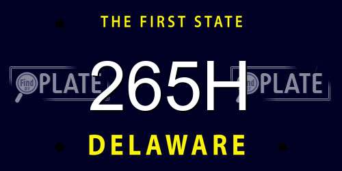 265H Delaware License Plate