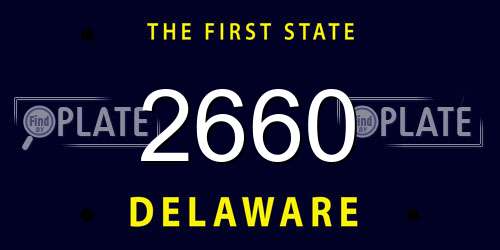 2660 Delaware License Plate