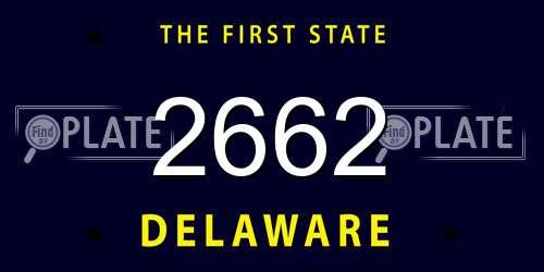 2662 Delaware License Plate