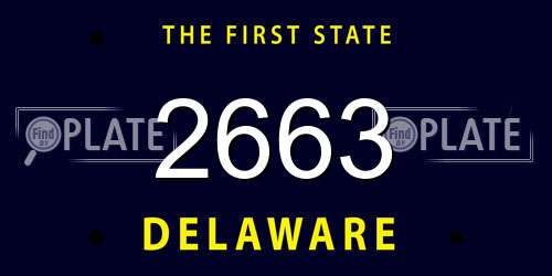 2663 Delaware License Plate