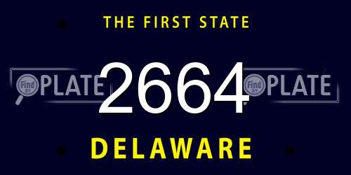 2664 Delaware License Plate