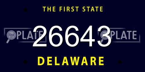 26643 Delaware License Plate