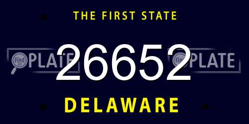 26652 Delaware License Plate