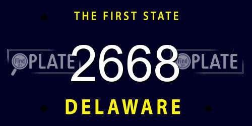 2668 Delaware License Plate