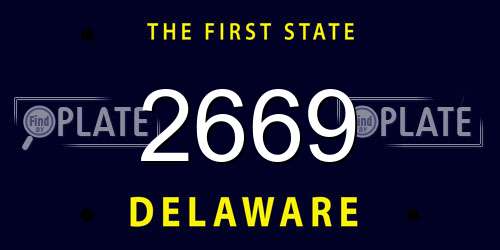 2669 Delaware License Plate