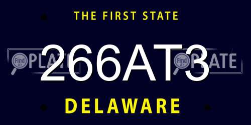 266AT3 Delaware License Plate