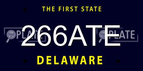 266ATE Delaware License Plate