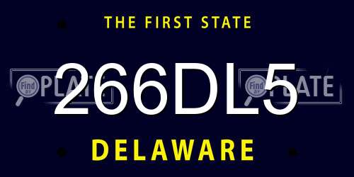 266DL5 Delaware License Plate