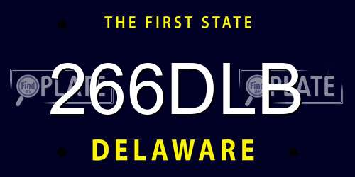 266DLB Delaware License Plate