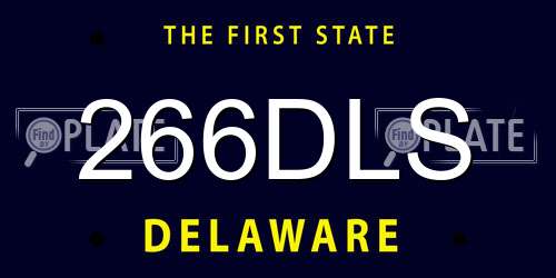 266DLS Delaware License Plate