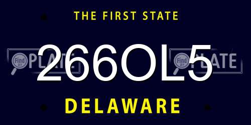 266OL5 Delaware License Plate