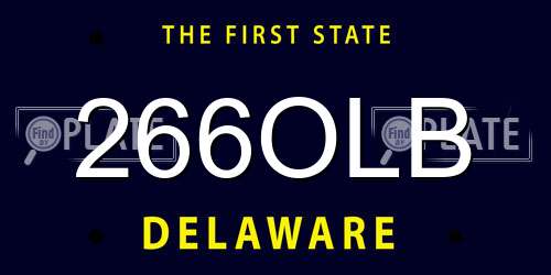 266OLB Delaware License Plate