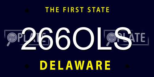 266OLS Delaware License Plate