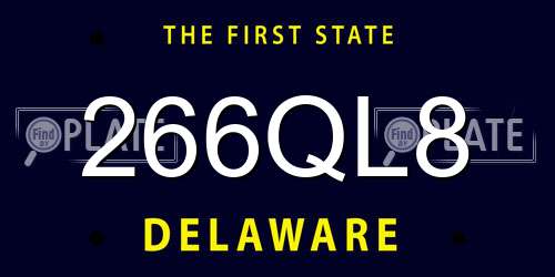 266QL8 Delaware License Plate