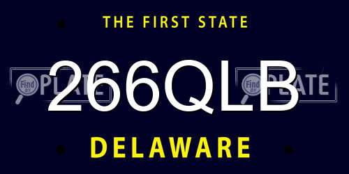 266QLB Delaware License Plate