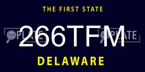 266TFM Delaware License Plate