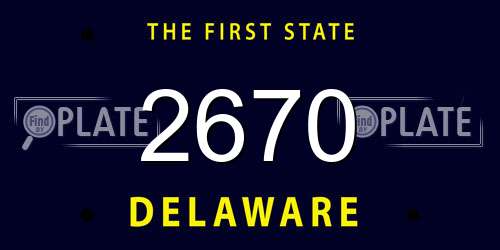 2670 Delaware License Plate
