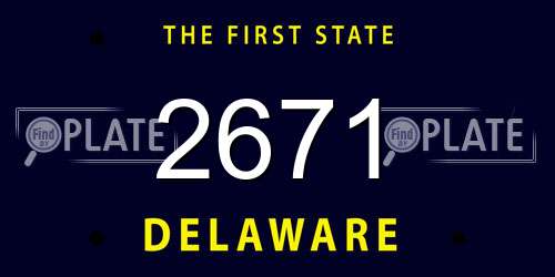 2671 Delaware License Plate