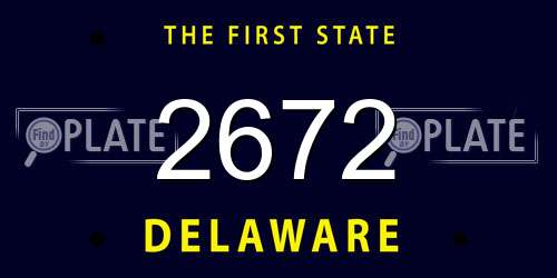 2672 Delaware License Plate