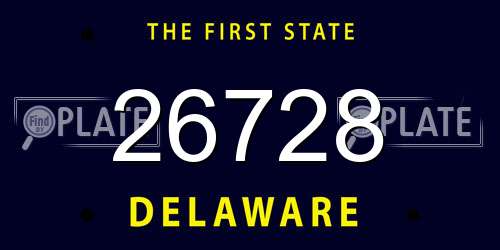 26728 Delaware License Plate