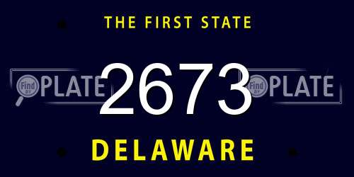 2673 Delaware License Plate