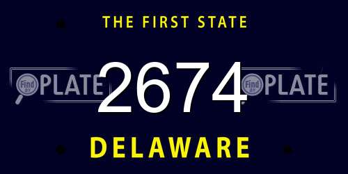 2674 Delaware License Plate