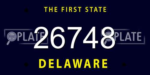 26748 Delaware License Plate