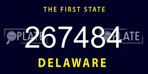 267484 Delaware License Plate