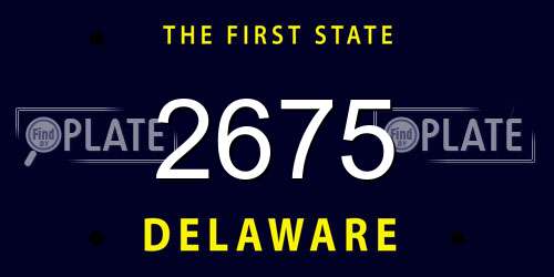 2675 Delaware License Plate