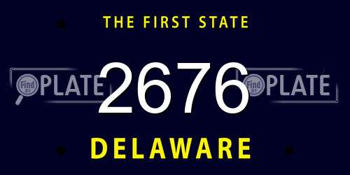 2676 Delaware License Plate