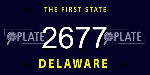 2677 Delaware License Plate