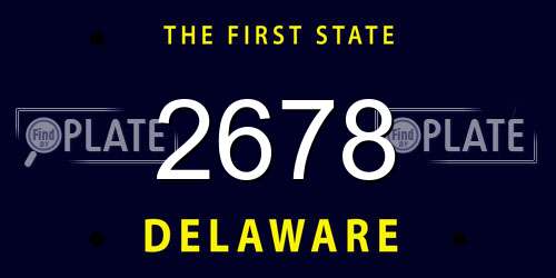 2678 Delaware License Plate
