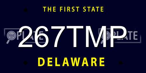 267TMP Delaware License Plate