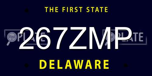 267ZMP Delaware License Plate