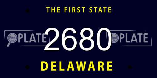 2680 Delaware License Plate